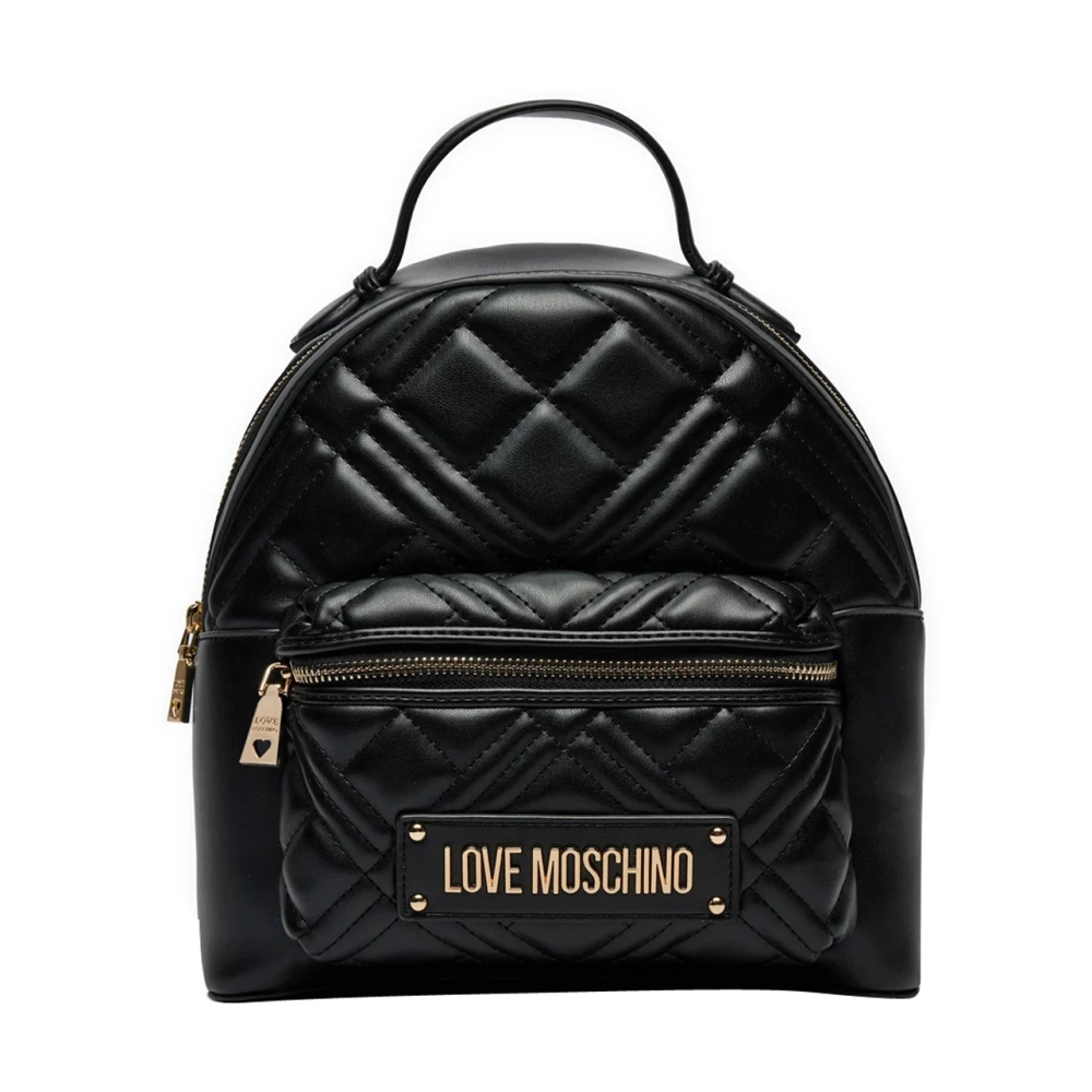 Love Moschino Gewatteerde Pu-rugzak in Zwart Black Dames