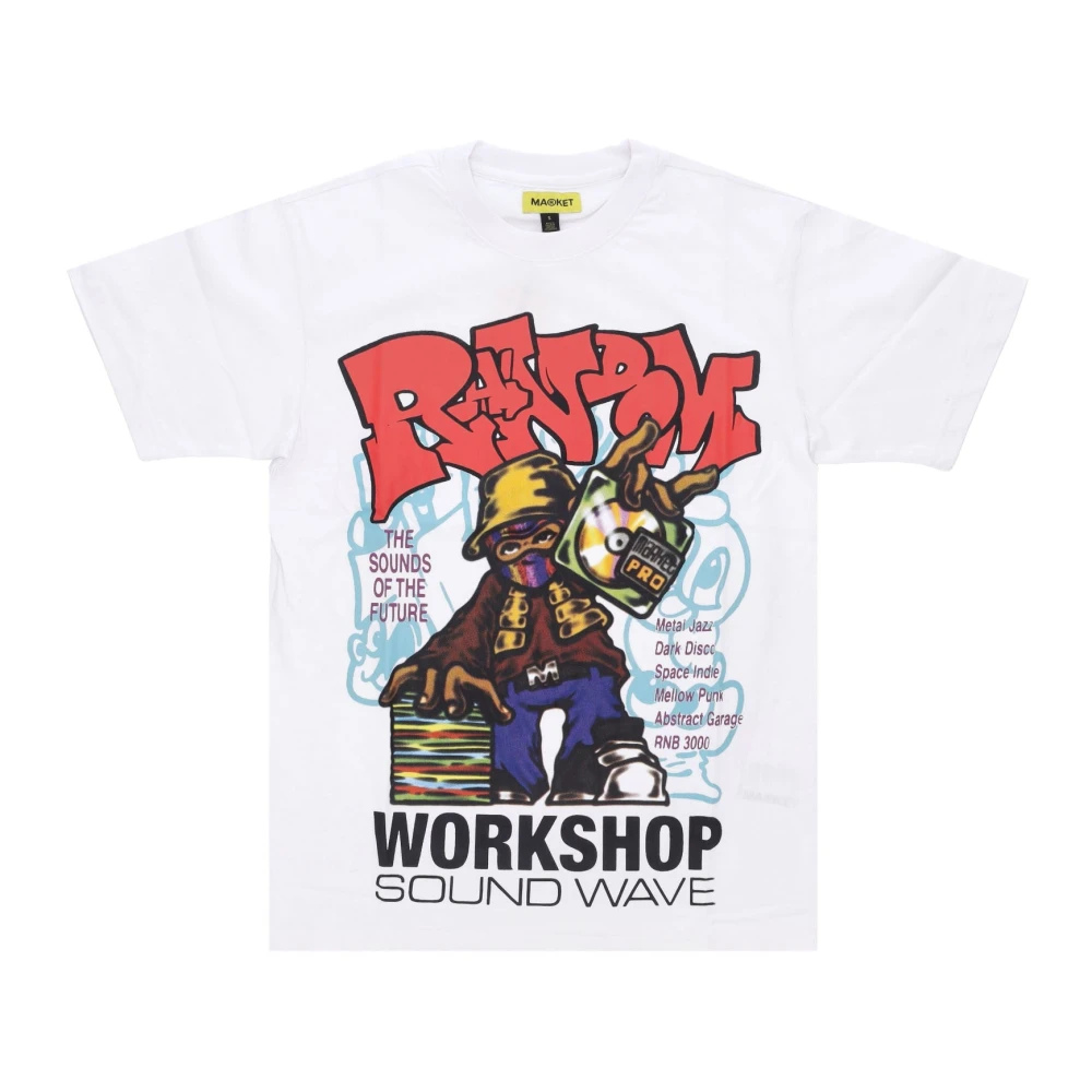 Market Witte Soundwave Print Heren Tee White Heren