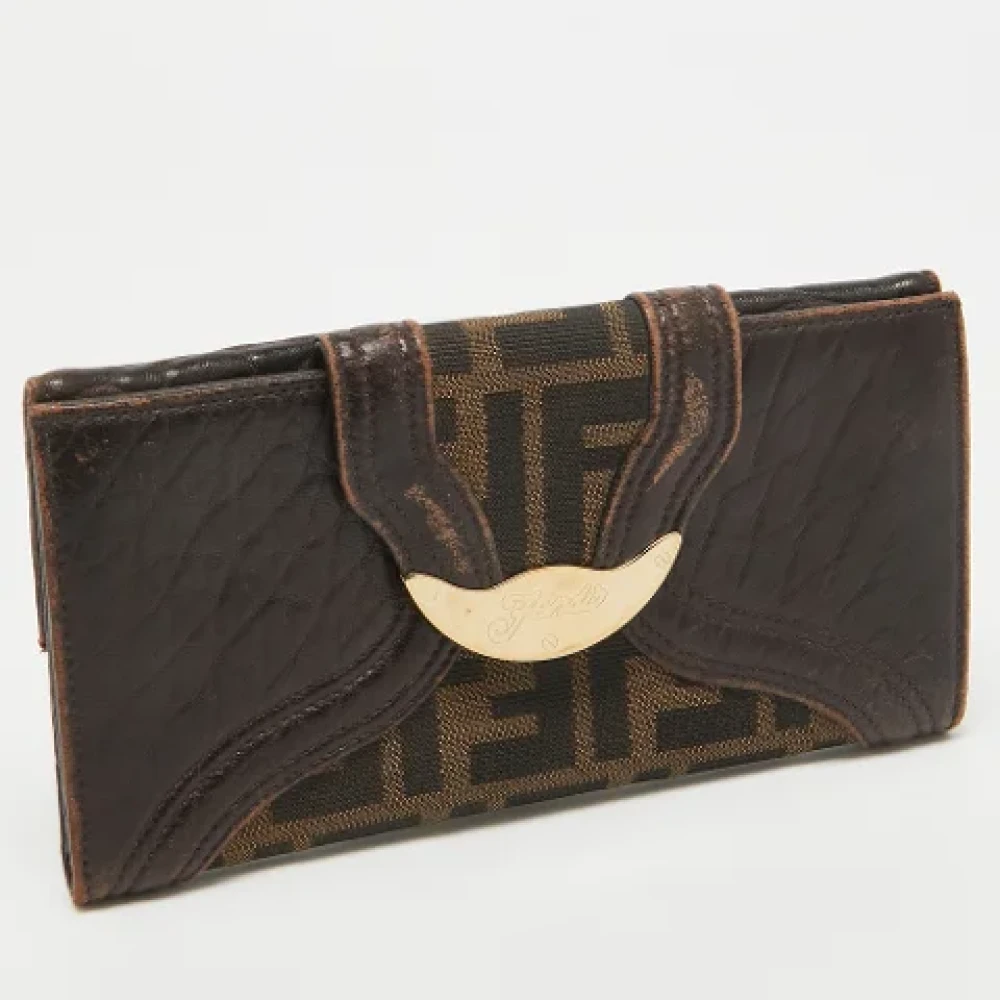 Fendi Vintage Pre-owned Canvas wallets Brown Dames