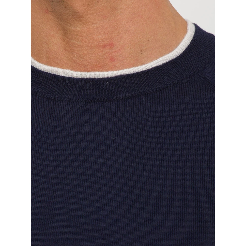 Eleventy Blauwe Ronde Hals Trui Blue Heren