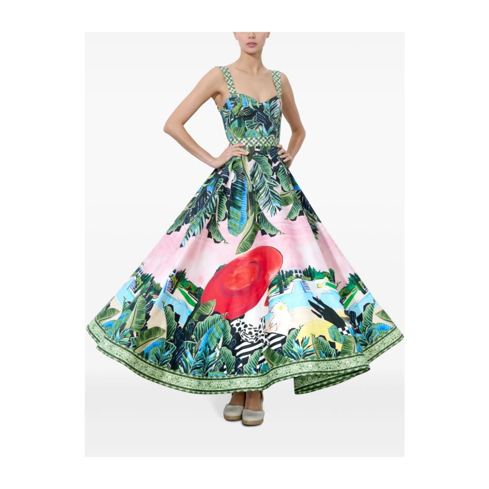 alice + olivia Grafische Print Balconette Stijl Jurk Multicolor Dames