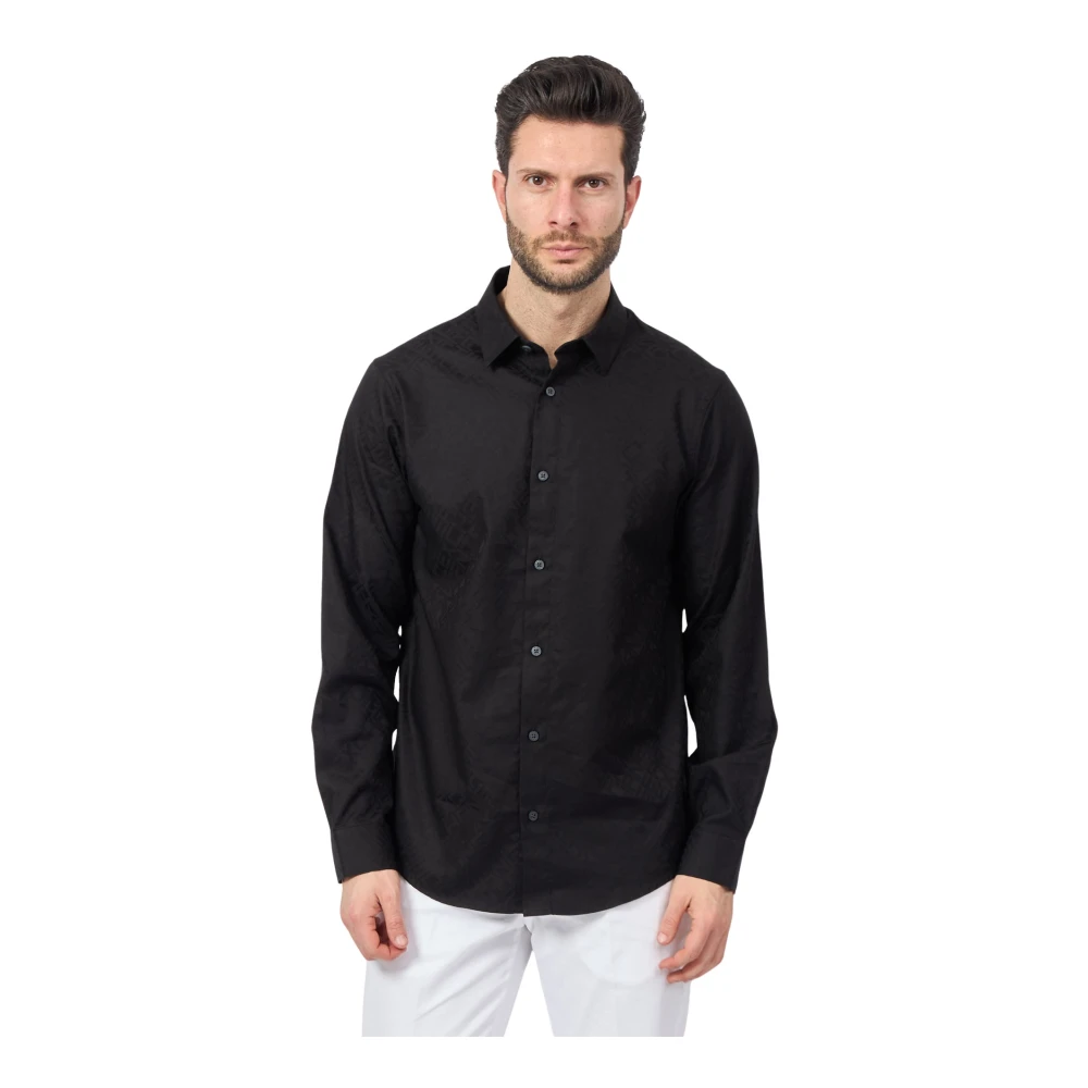 Armani Exchange Men's Long Sleeve Patterned Shirt - Black Fc041 - M - Image 5