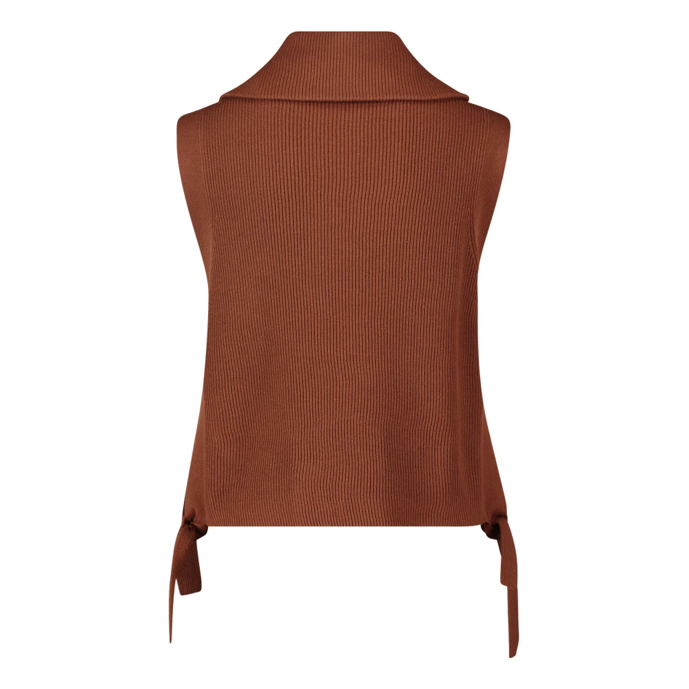 Betty Barclay Mouwloze Gebreide Vest met Rits Beige Dames