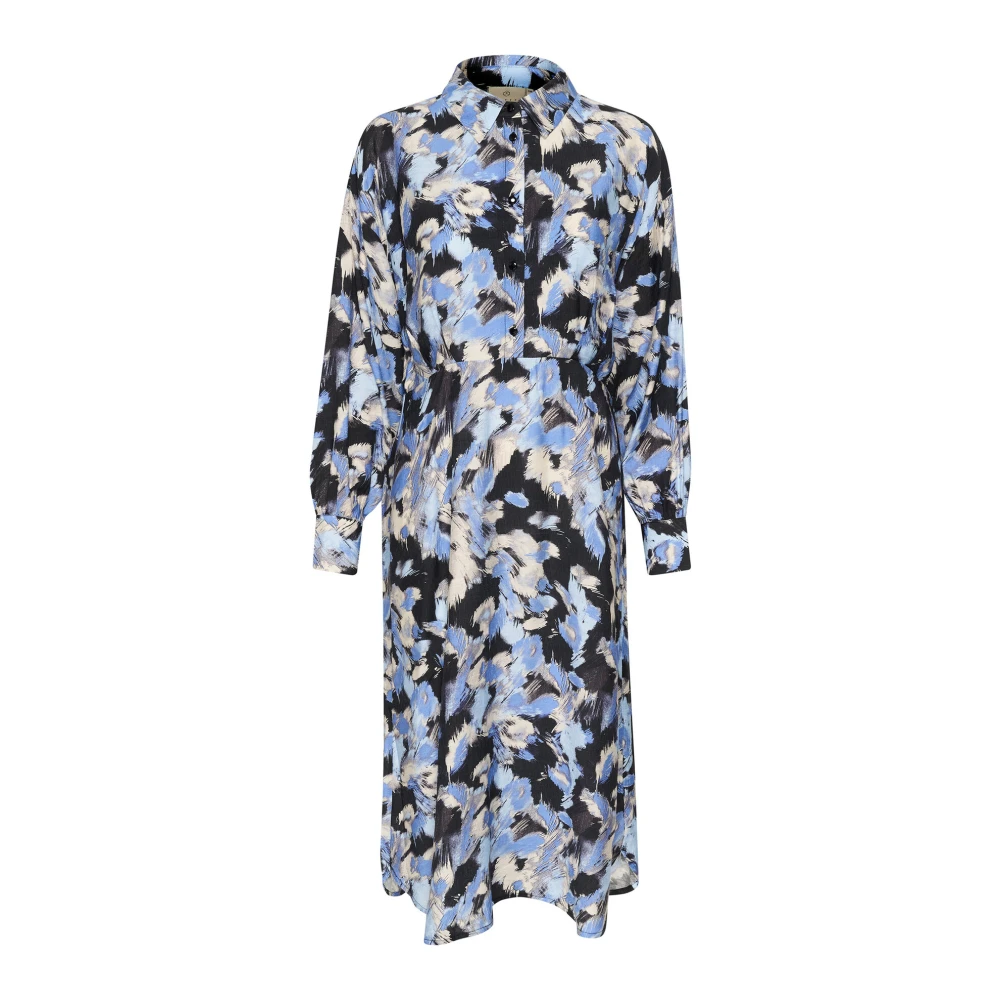Kaffe Grafische Strepen Jurk Blue Dames