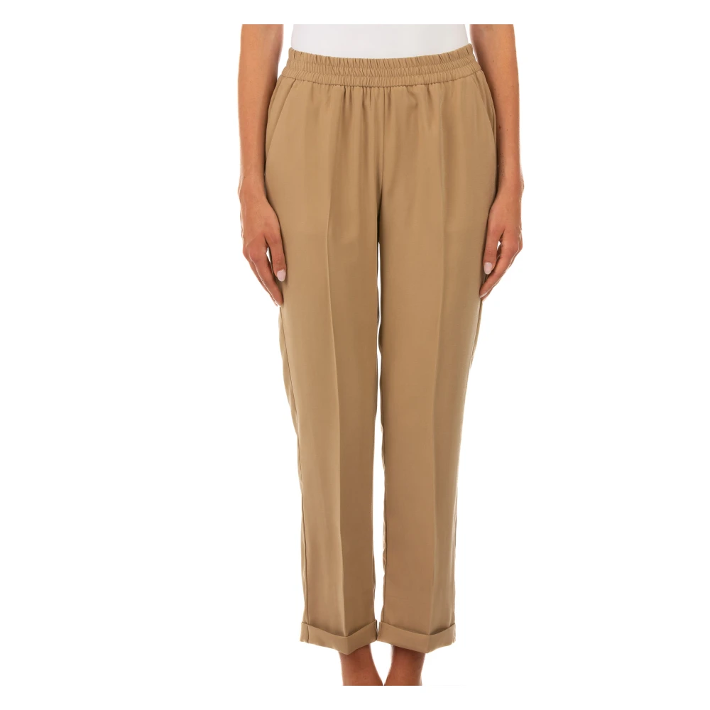 Le Tricot Perugia Kameel Broek Beige Dames