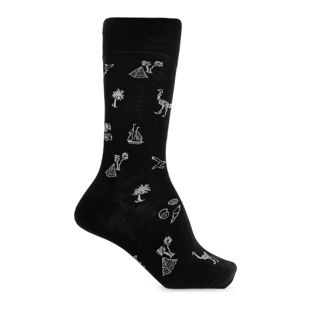 Paul Smith Herr Svart Underkläder One Size, Bomull, Cotton Logo Socks