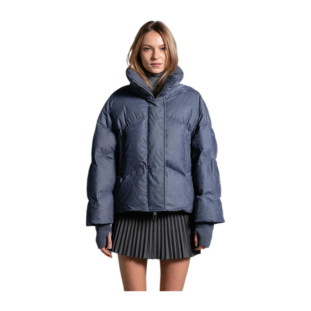 Duno Navy Blauwe Donsjas met Geometrisch Quilten Blue Dames