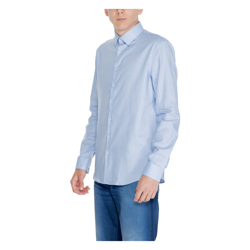 Calvin Klein Herenoverhemd Micro Structuur Collectie Blue Heren