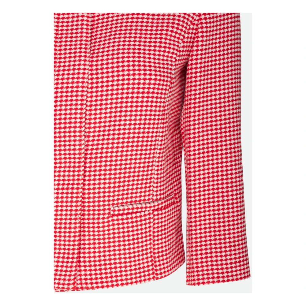 Emme DI Marella Rood en Wit Geruite Blazer Multicolor Dames