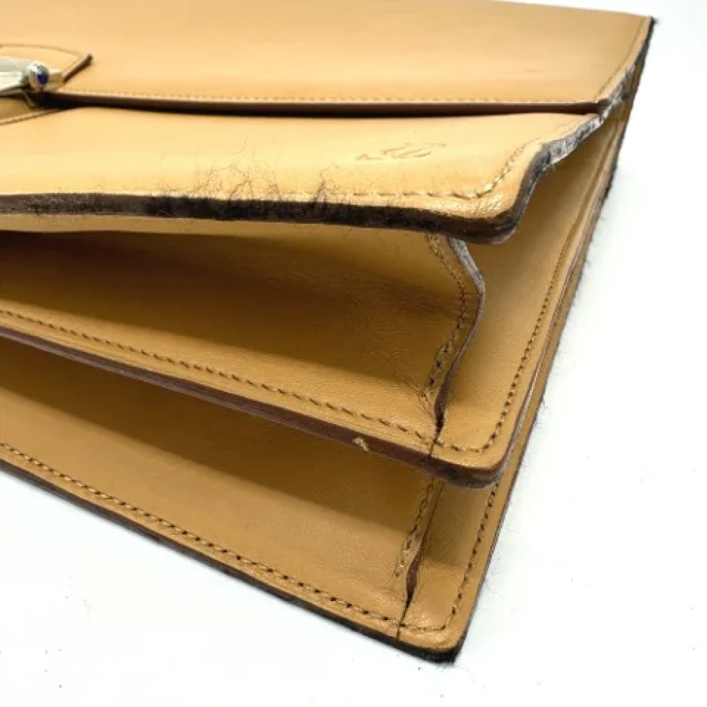 Cartier Vintage Pre-owned Leather handbags Beige Heren