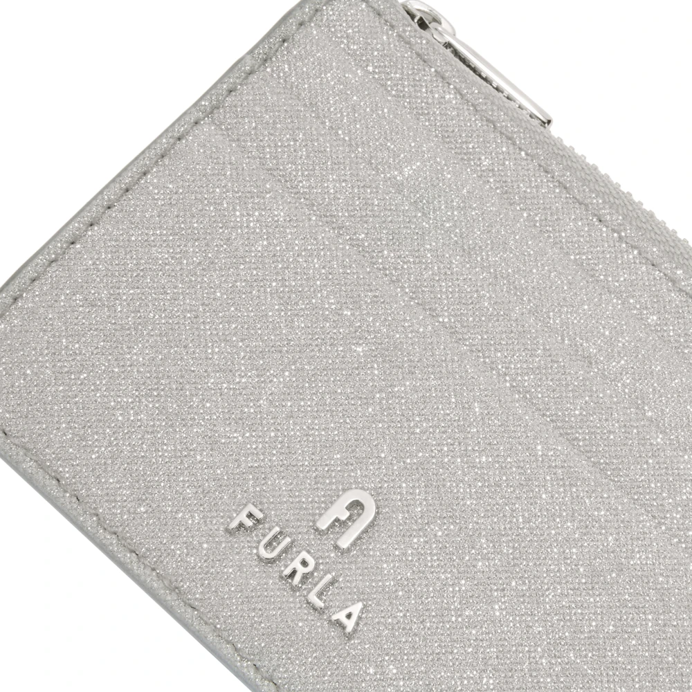 Furla Glitter Kaarthouder met Ritsvakken Gray Dames