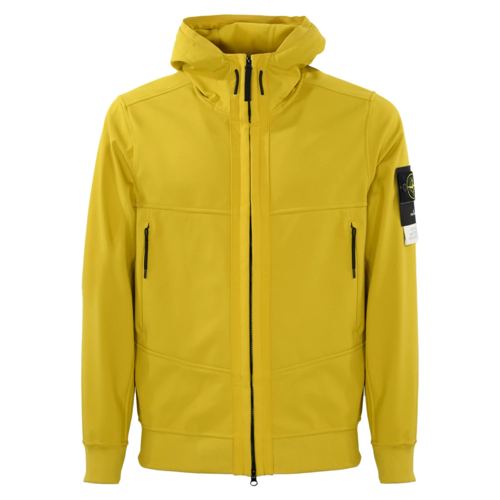 Stone Island Mosterd Lichtgewicht Hooded Ritsjas Yellow Heren
