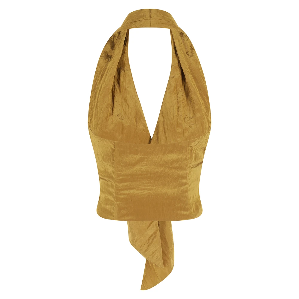 Federica Tosi Froisse Stijl Elegante Jurk Yellow Dames