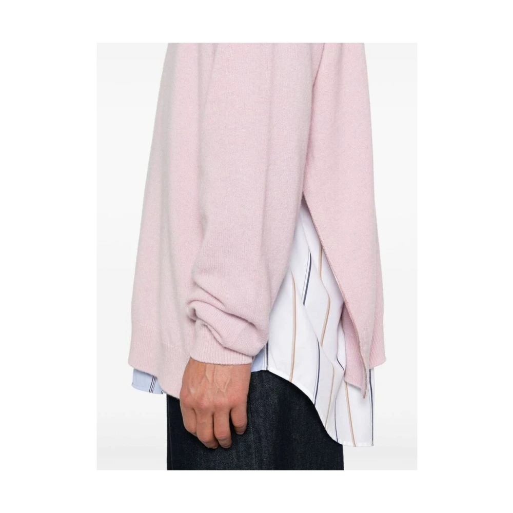 Dries Van Noten Lichtroze Merinowol Gebreide Trui Pink Heren