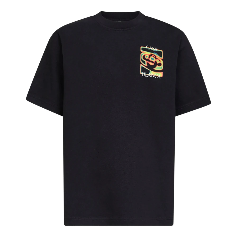 Casablanca , T-Shirts, Male, Black, Xl, Heat Map Logo Jersey
