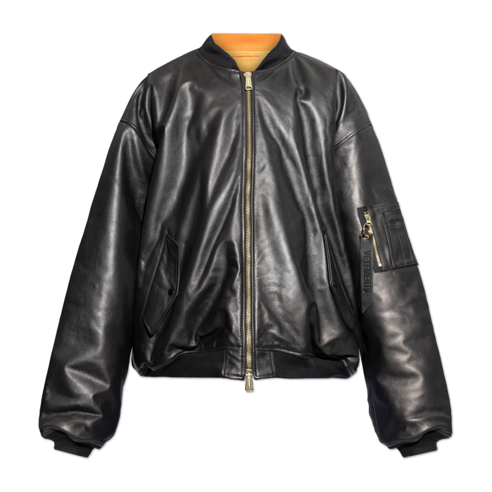 Vetements Leren jack type bomber Black Heren