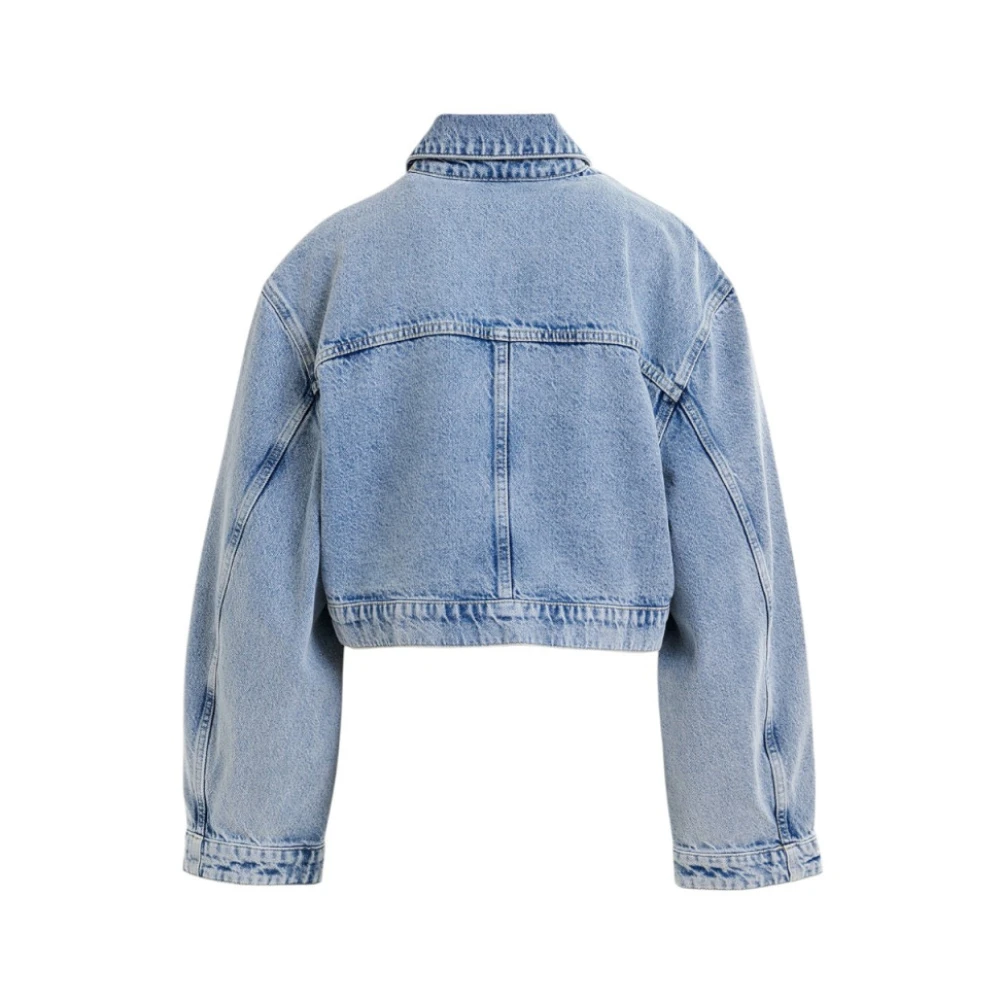 Essentiel Antwerp Korte Denimjas met Gouden Knopen Blue Dames