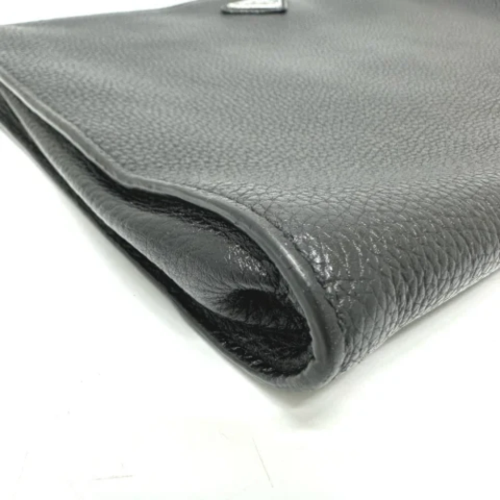 Prada Vintage Pre-owned Leather clutches Black Dames