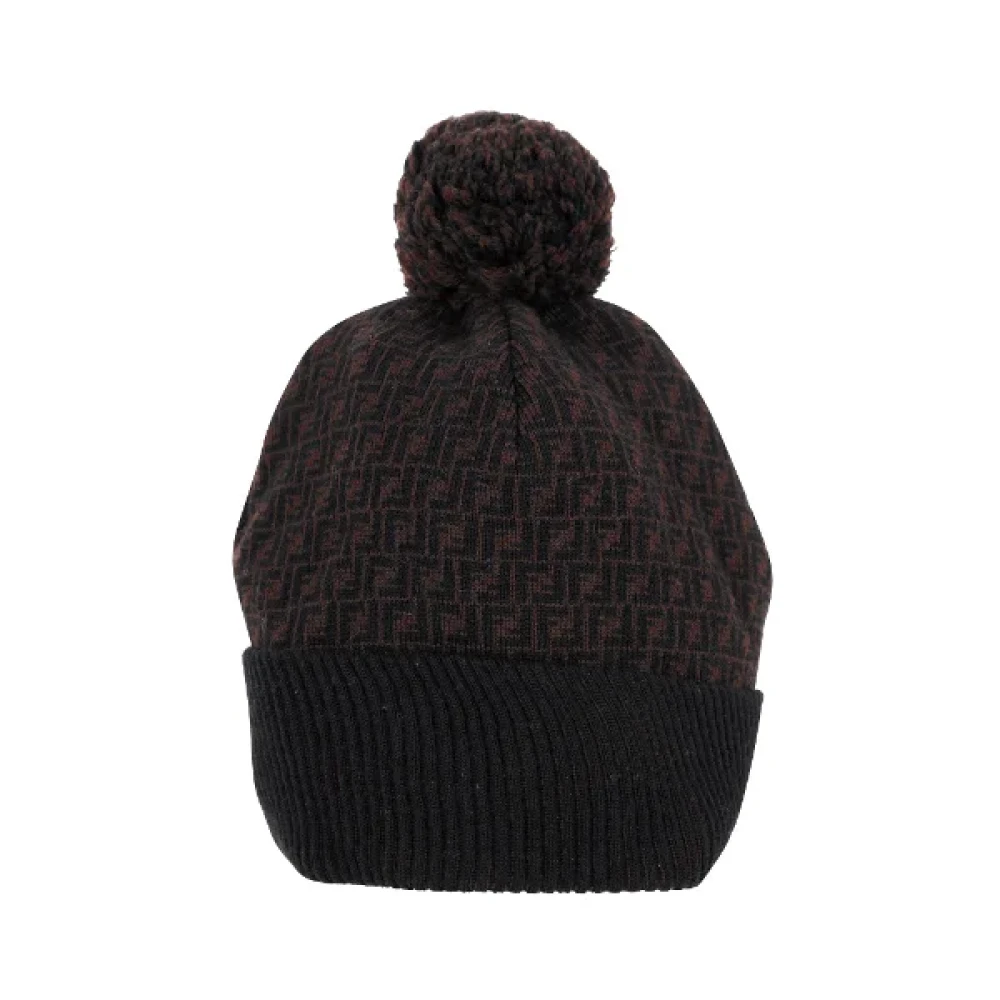 Fendi Vintage Pre-owned Wool hats Brown Dames