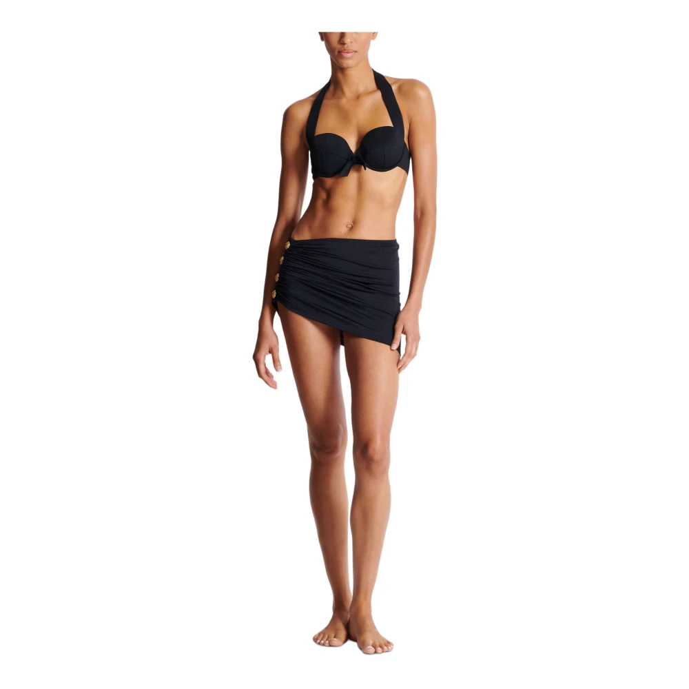 Balmain Gedrapeerde knoop sarong Black Dames
