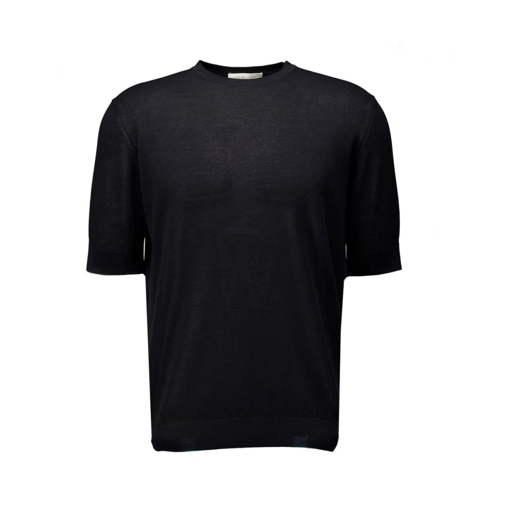 Filippo De Laurentiis Zwart Crepe T-Shirt Heren Black Heren
