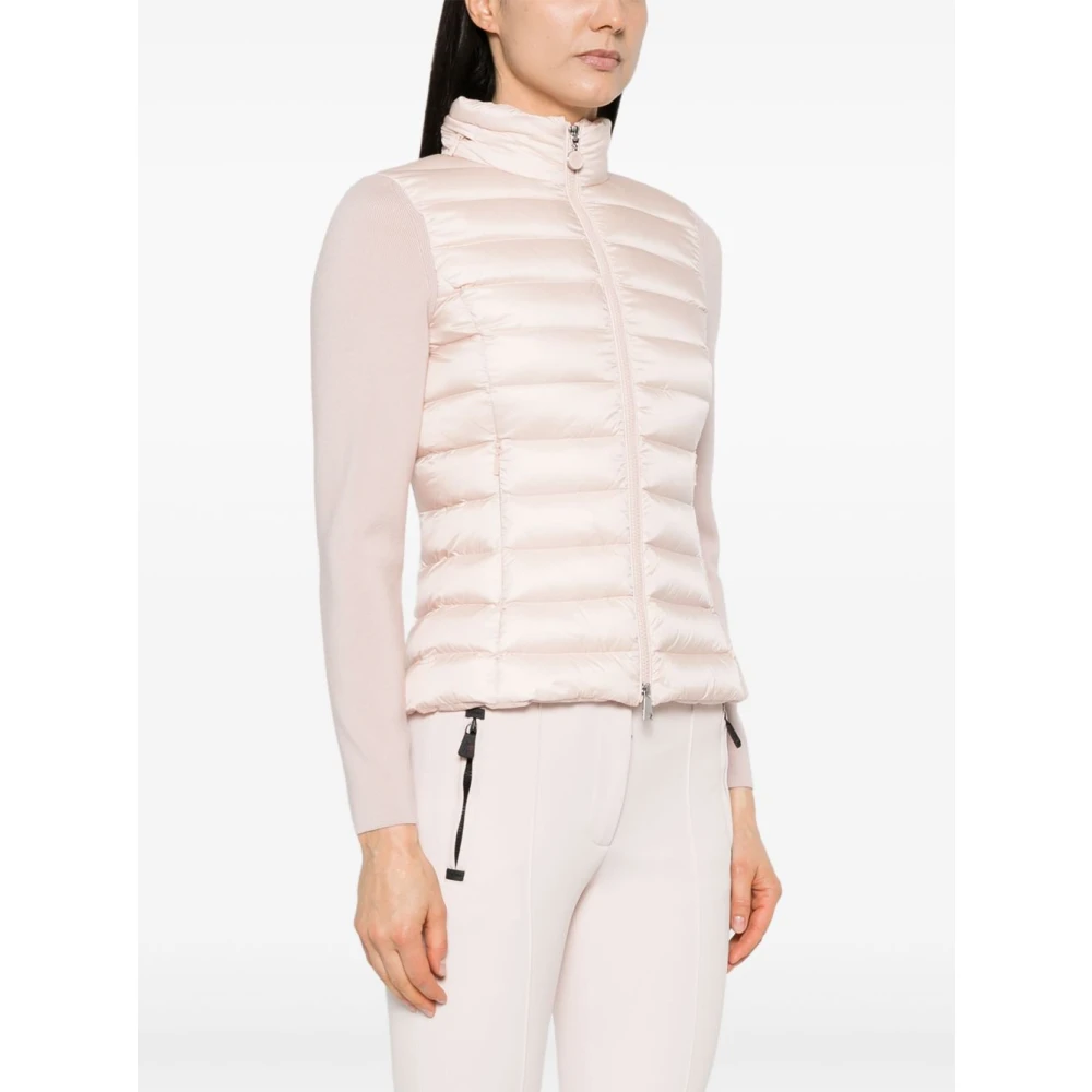 Moncler Gewatteerde Roze Sweater met Ritssluiting Pink Dames