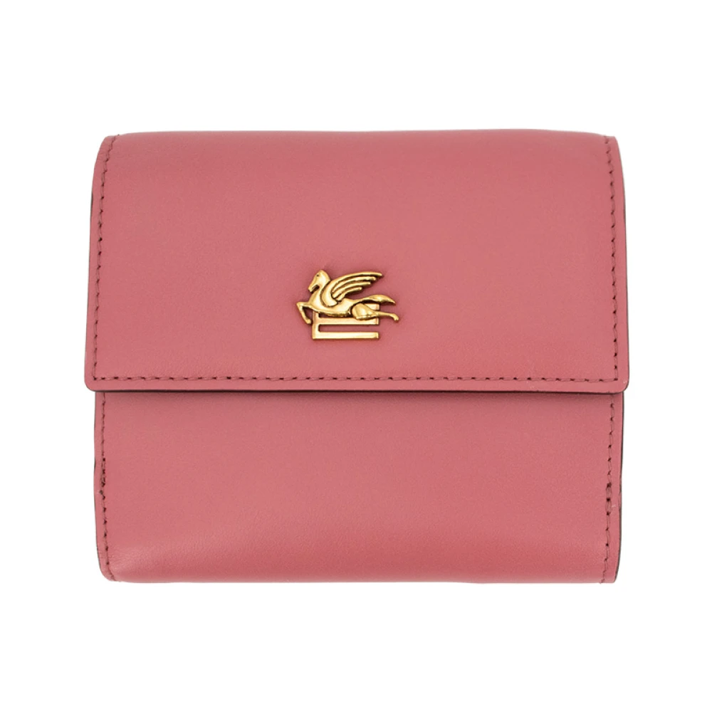 Etro Purple Wallets & Cardholders, Female, One Size, Leather Wallet With Pegasus Embellishment