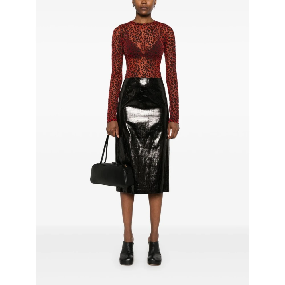 alexander mcqueen Rode Luipaardprint Trui Red Dames