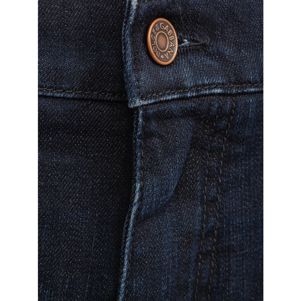 Dolce & Gabbana Skinny jeans met reliëflogo Blue Heren