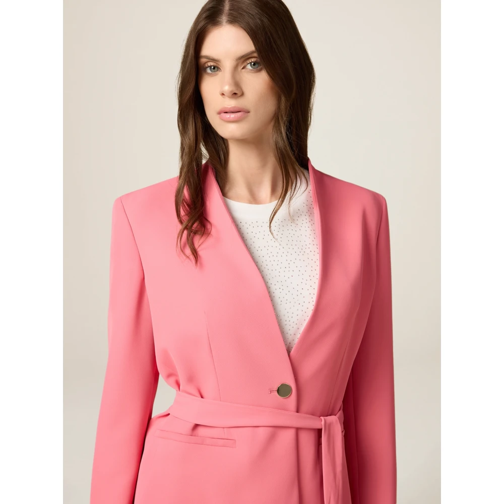 Oltre Oversized Blazer met Sjerp Pink Dames