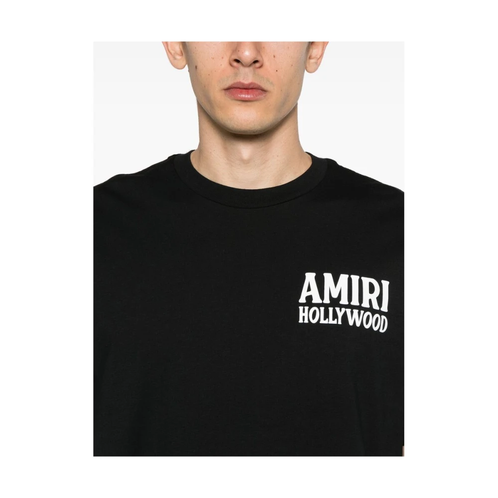 Amiri Zwarte Crew Neck Korte Mouw Tee Black Heren
