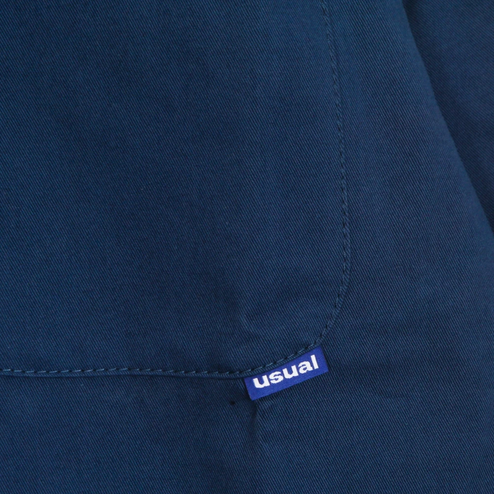 Usual Blauwe V-Hals Lange Mouw Shirt Blue Heren