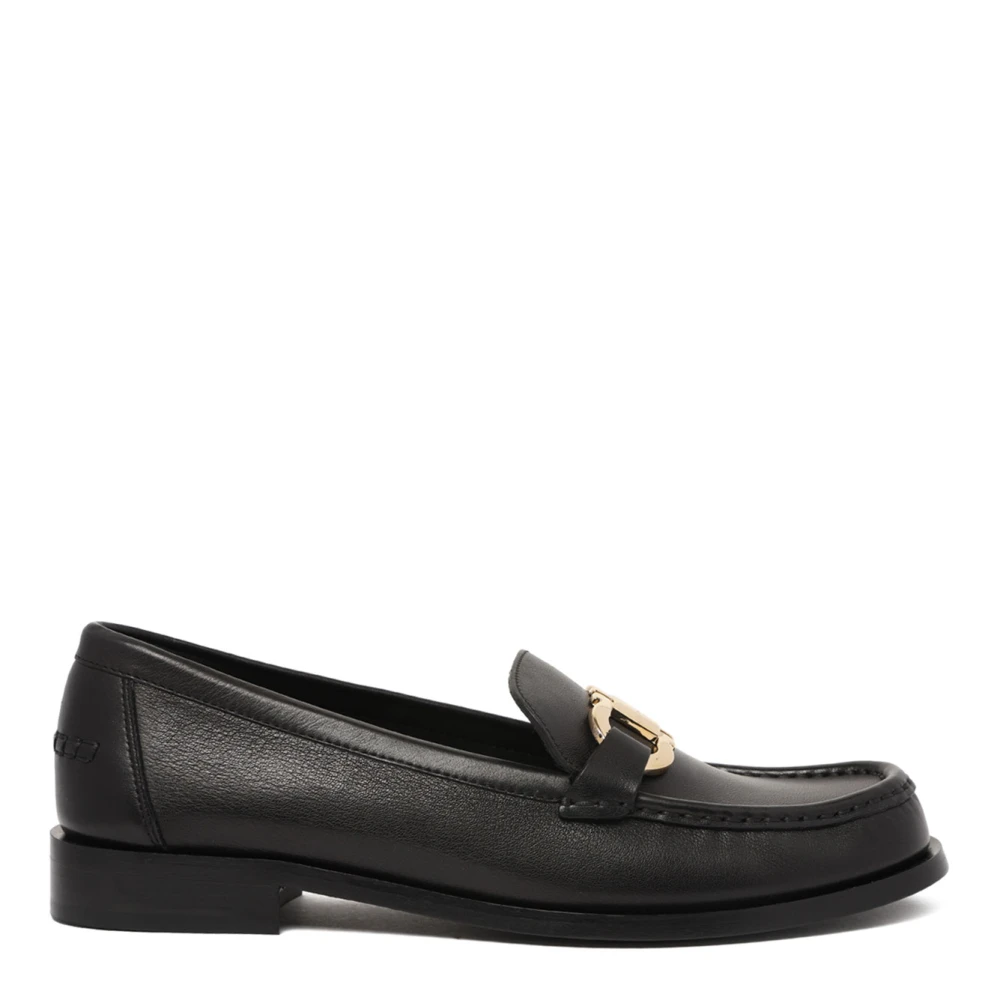 Ferragamo Black Loafers, Female, 7 Uk, British-Inspired Moccasin Shoes