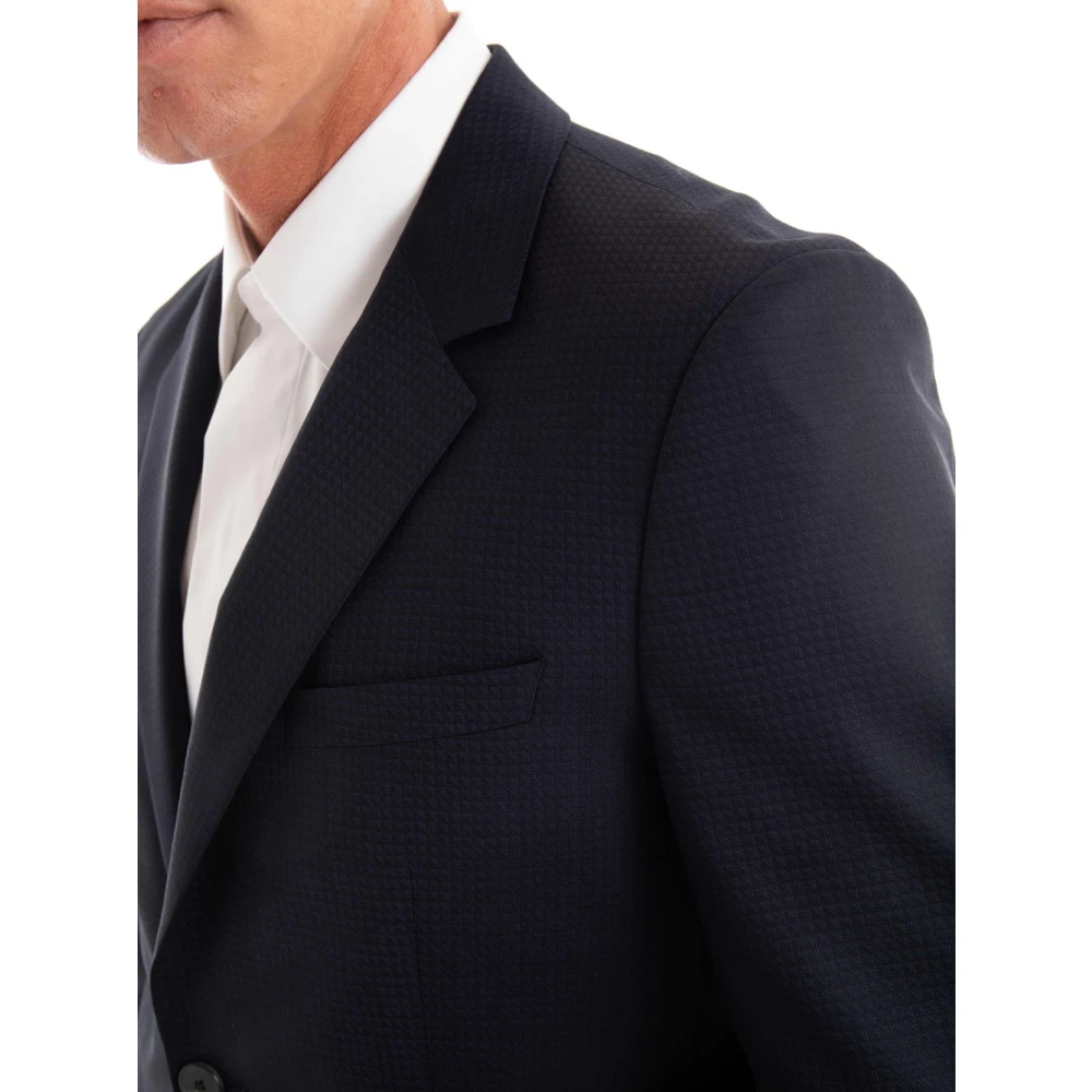 Hugo Boss Blauw Slim Fit Wollen Pak Blue Heren