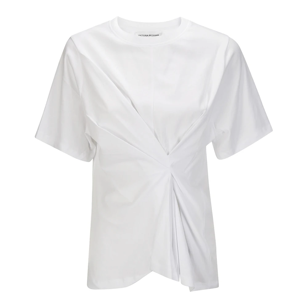 Victoria Beckham Gebundelde Voorkant T-shirt White Dames