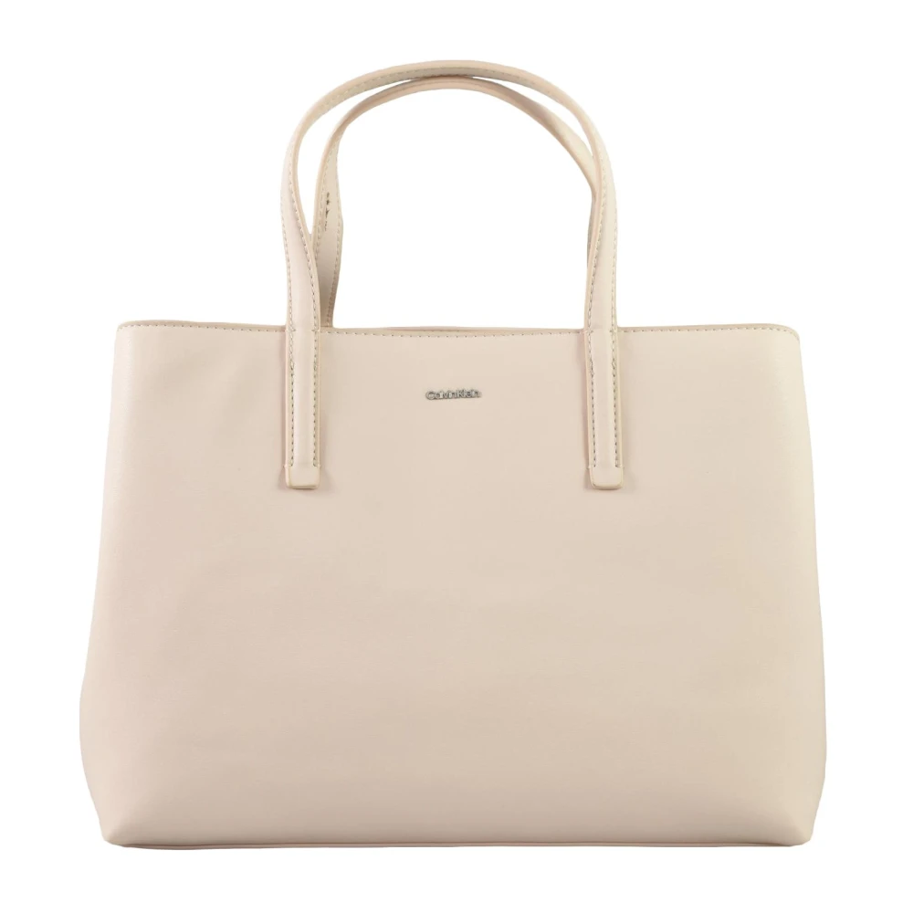 Calvin Klein Gerecyclede Polyester Schoudertas Beige Dames