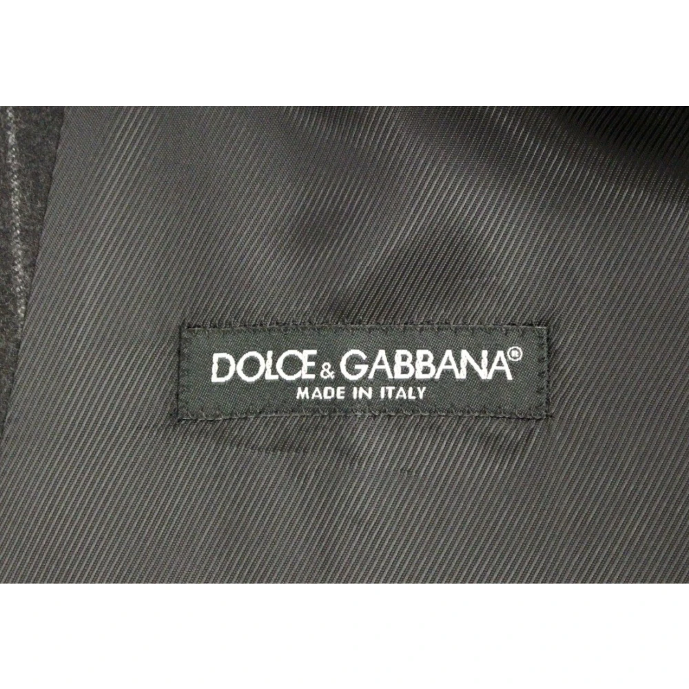 Dolce & Gabbana Grijze Gestreepte Wollen Vest Gray Heren