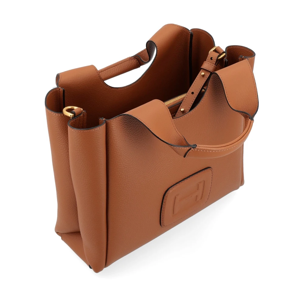 Hogan Geëtste Winkel Tas Klein Brown Dames