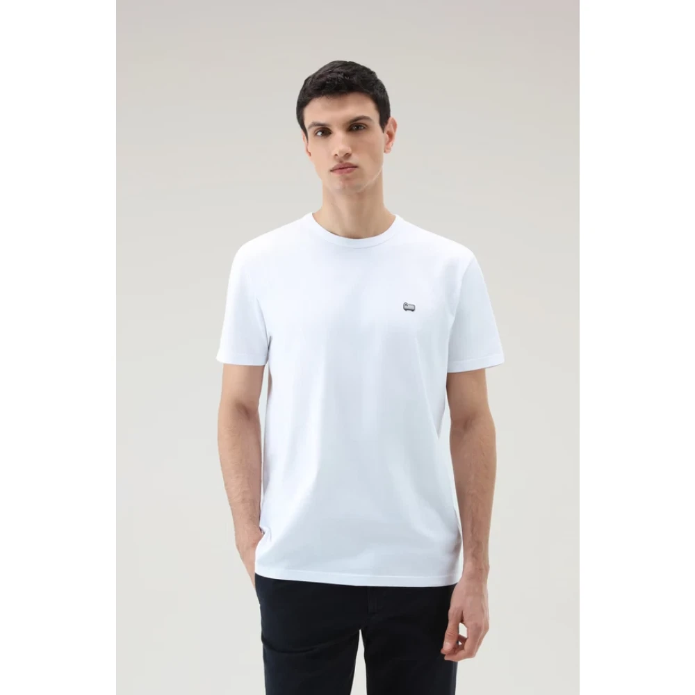 Woolrich Natuur Crew Neck T-Shirt White Heren