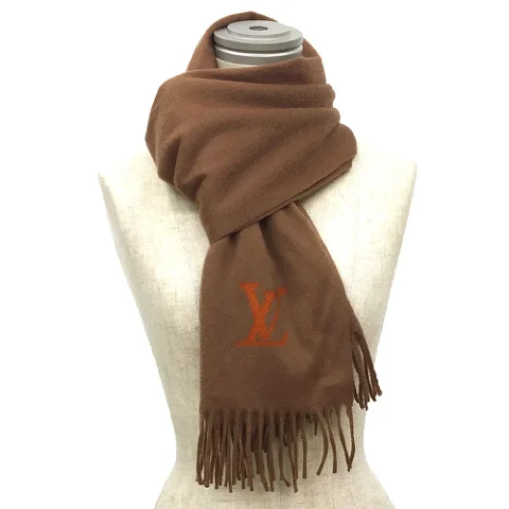 Louis Vuitton Vintage Pre-owned Cashmere scarves Brown Dames