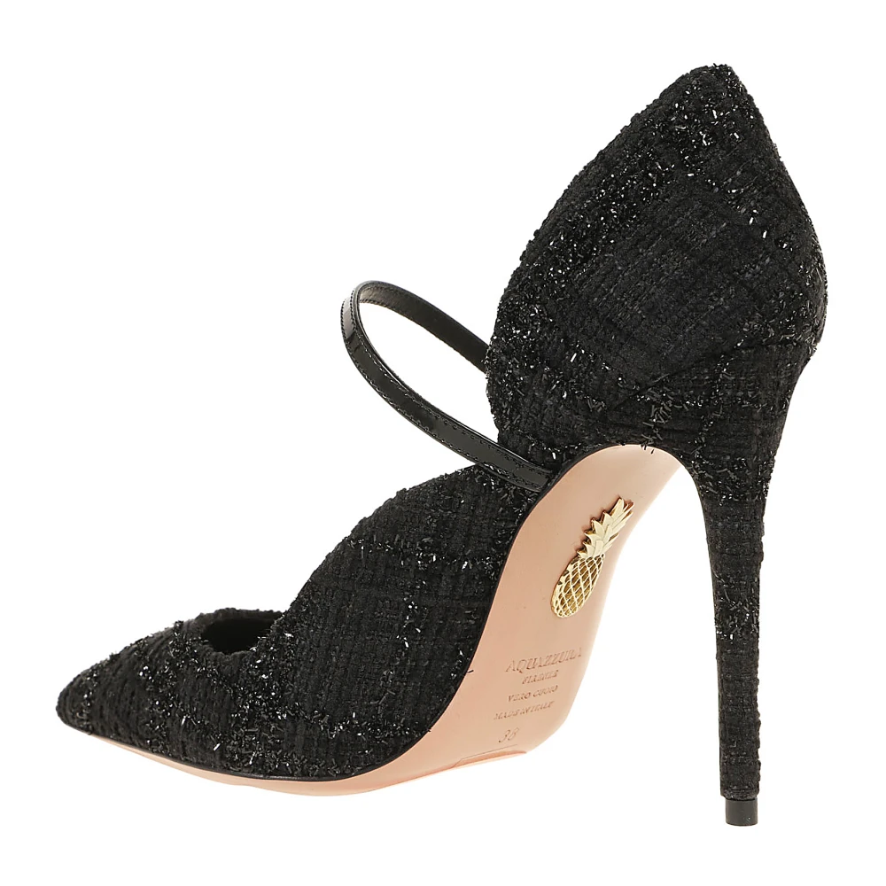 Aquazzura Zwarte Leren Pumps Elegante Hakken Black Dames