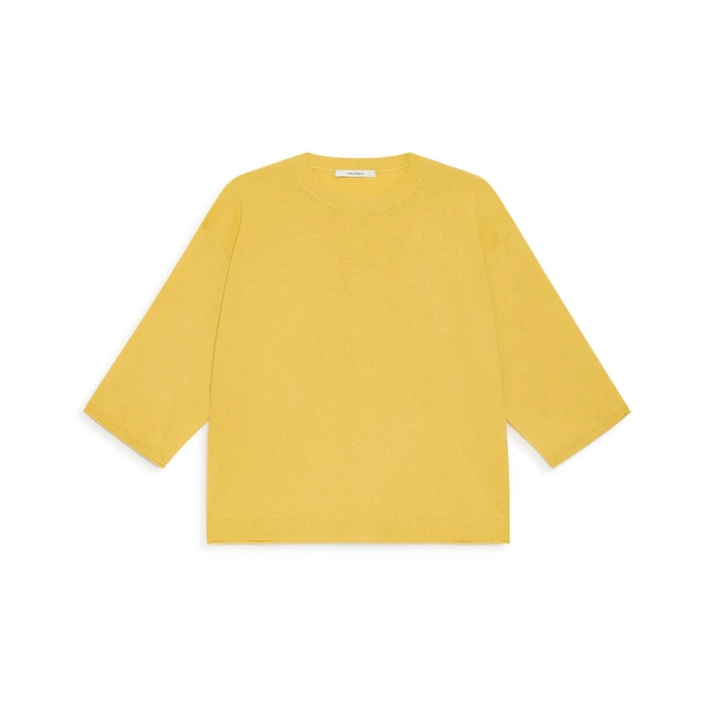 Maliparmi Women's Yellow Round-Neck Knitwear, S, Colours Of The World Jumper