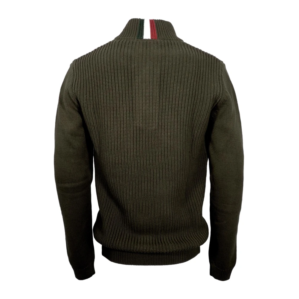 aeronautica militare Militaire Stijl Heren Knopen Trui Groen Green Heren