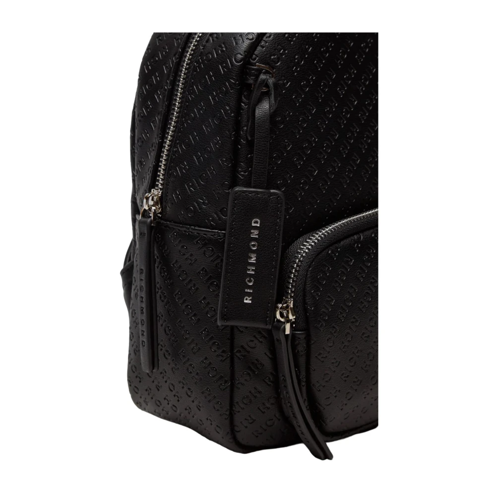 John Richmond Multilogo Intarsio Rugzak met Verstelbare Banden Black Dames