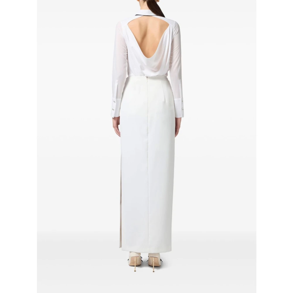 Elisabetta Franchi Witte Blouse voor Vrouwen Elegante Stijl White Dames