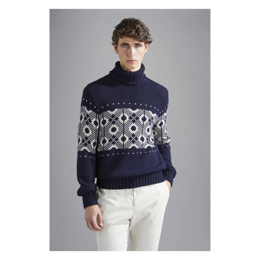 PAUL & SHARK Stijlvolle Dolcevita Trui Blue Heren