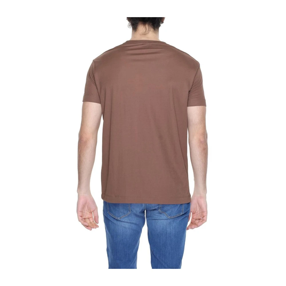 Alviero Martini 1a Classe Bruine Viscose Blend T-shirt Lente Zomer Brown Heren