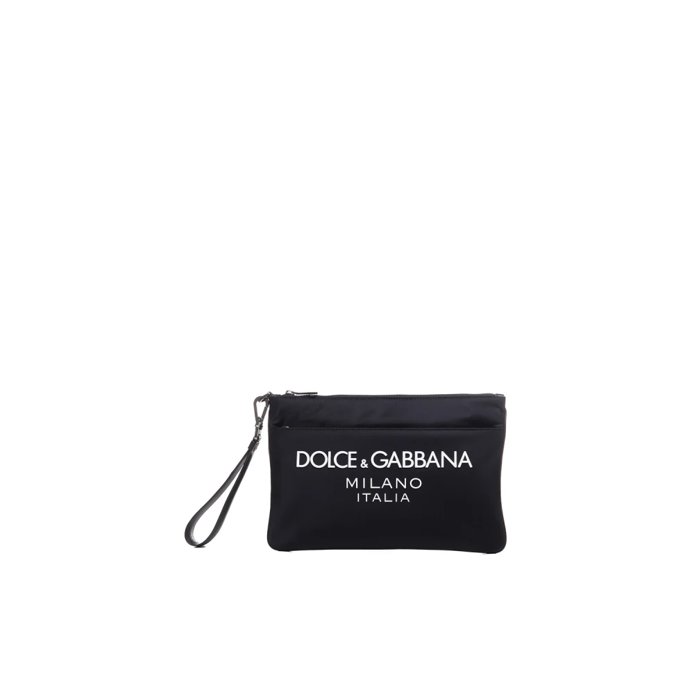 Dolce & Gabbana Men's Black Clutches, One Size, Cotton Elastan Bags