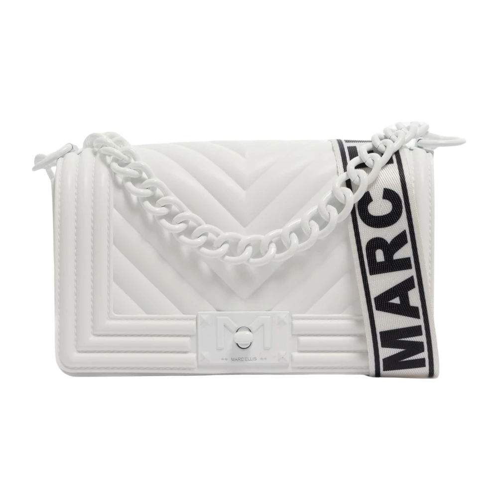Marc Ellis Witte Schoudertas Kleine Platte Tas White Dames