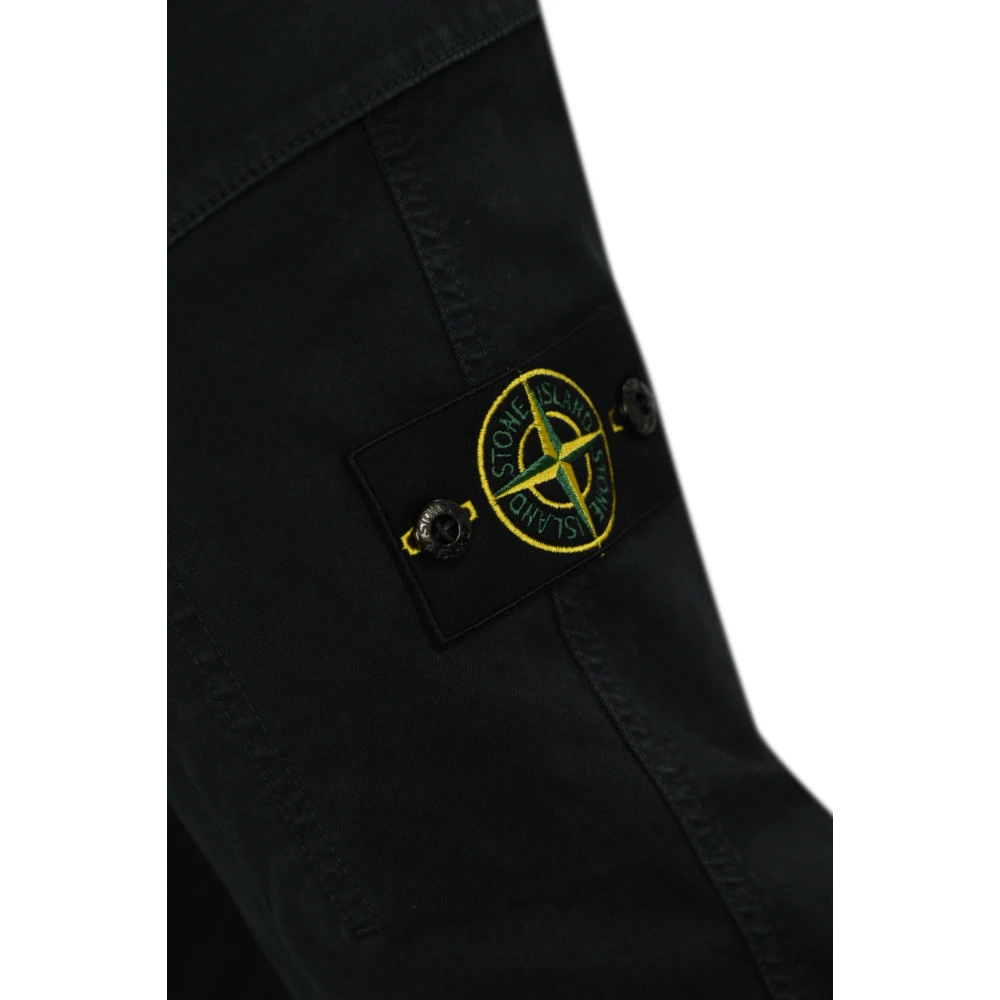 Stone Island Blauwe Cargo Katoenen Broek Blue Heren